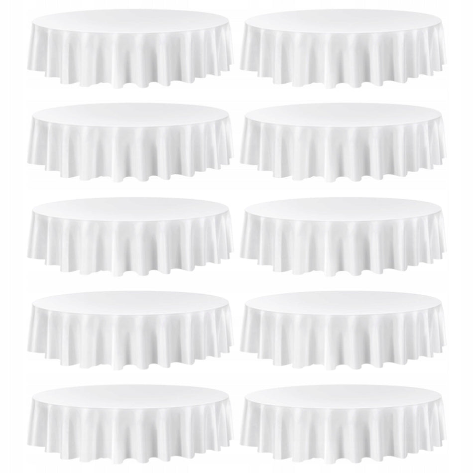 VEVOR 10 PACK ROUND TABLECLOTHS 2286 MM POLYESTER WRINKLE-FREE PREMIUM