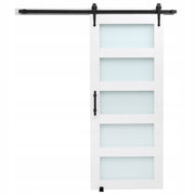 VEVOR 914x2134mm Premium White MDF and Glass Sliding Door System