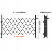 VEVOR FOLDING KEY-LOCKABLE SAFETY GATE WITH WHEELS 190X131CM