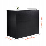 RECEPTION DESK VEVOR RECEPTION COUNTER L-SHAPED DRAWER STORAGE BLACK