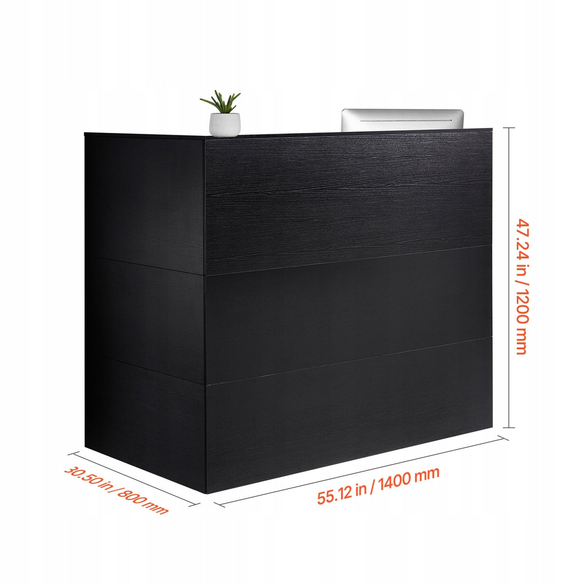 RECEPTION DESK VEVOR RECEPTION COUNTER L-SHAPED DRAWER STORAGE BLACK