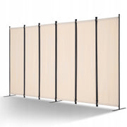 VEVOR 6-PANEL FOLDING ROOM DIVIDER STRONG FRAME BEIGE 3110X1805X450MM