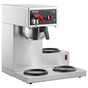 VEVOR 12-CUP COMMERCIAL DRIP COFFEE MAKER WITH 3 GLASS