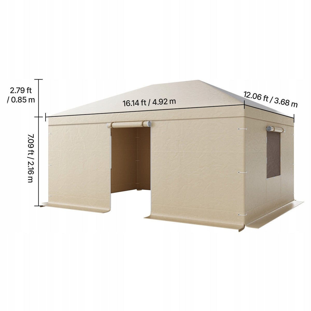 VEVOR PROFESSIONAL WINTER GAZEBO COVER 3.68X4.9M WATERPROOF BEIGE