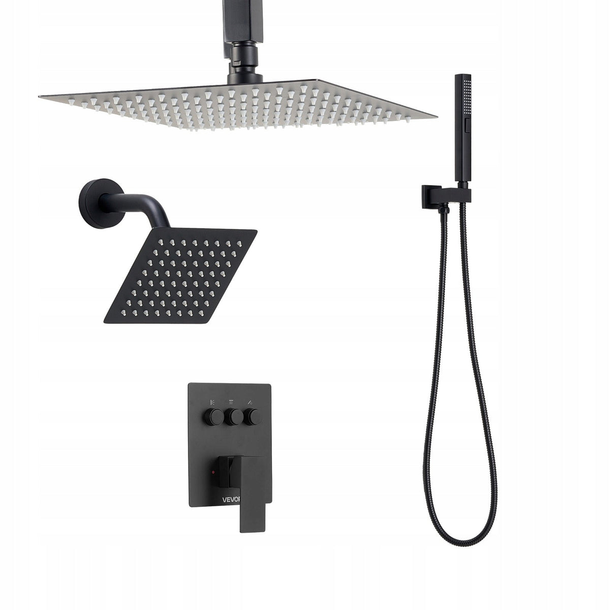 VEVOR SHOWER SET 10 INCH RAIN SHOWER HEAD POWERFUL MATTE BLACK