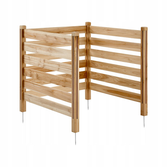 VEVOR 914x914mm 3-Panel Solid Slat Wooden Privacy Screen