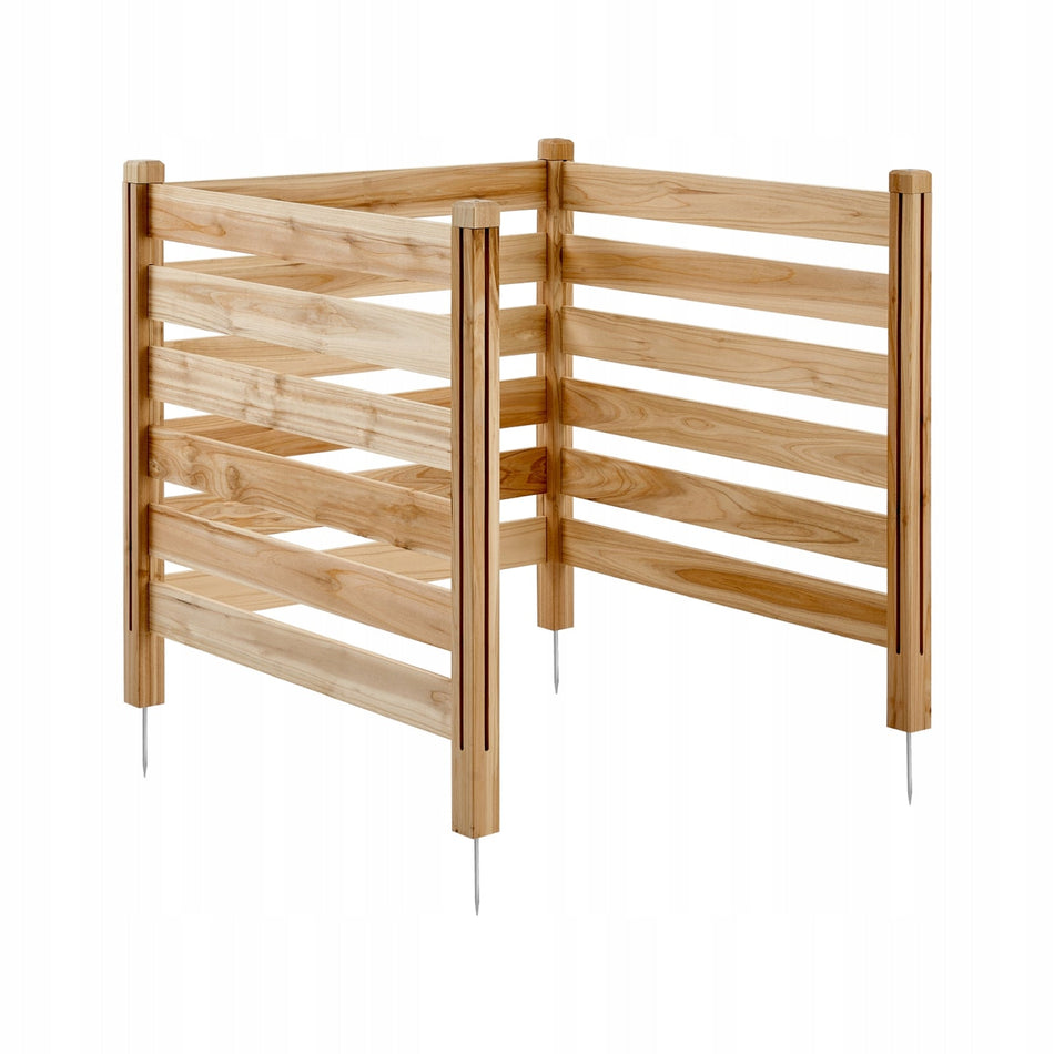 VEVOR 914x914mm 3-Panel Solid Slat Wooden Privacy Screen