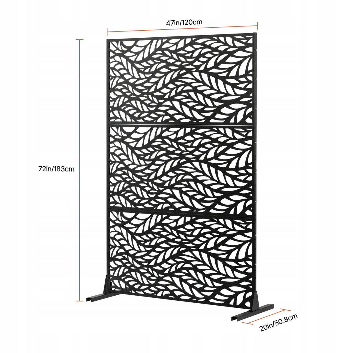 VEVOR 3-PIECE METAL FIREPLACE SCREEN 120X50.8X183 CM BLACK STURDY SCREEN