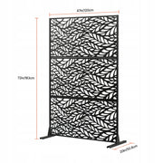 VEVOR 3-PIECE METAL FIREPLACE SCREEN 120X50.8X183 CM BLACK STURDY SCREEN