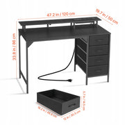 VEVOR COMPUTER DESK WITH SMART LED LIGHTS 120 CM STRONG