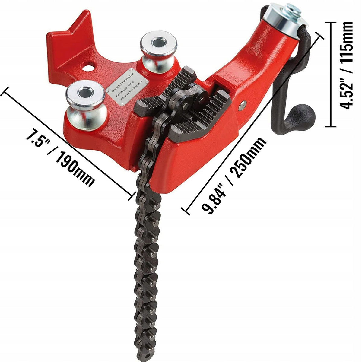 VEVOR CHAIN VICE SCREW PIPE 1.8-5 INCHES SOLID CAST IRON STRONG