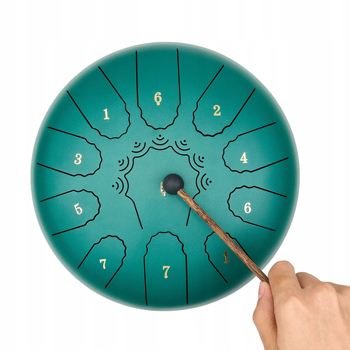 VEVOR STEEL TONGUE DRUM 10-INCH 11-TONE C-MAJOR GREEN MEDITATION GIFT