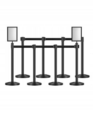 VEVOR 8 PCS RETRACTABLE STANCHIONS WITH BELTS AND STRONG HOOKS