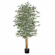 VEVOR ARTIFICIAL FICUS TREE 180CM GREEN IN BLACK POT STRONG
