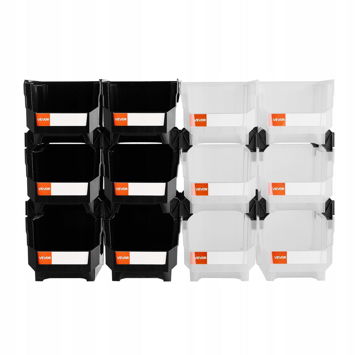 VEVOR STACKING BOXES 12 PCS 377X215X180 MM STRONG AND PRACTICAL