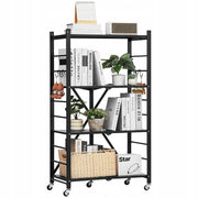 VEVOR FOLDABLE 4-TIER SHELVING UNIT WITH WHEELS 33X66X117CM STRONG AND MOBILE
