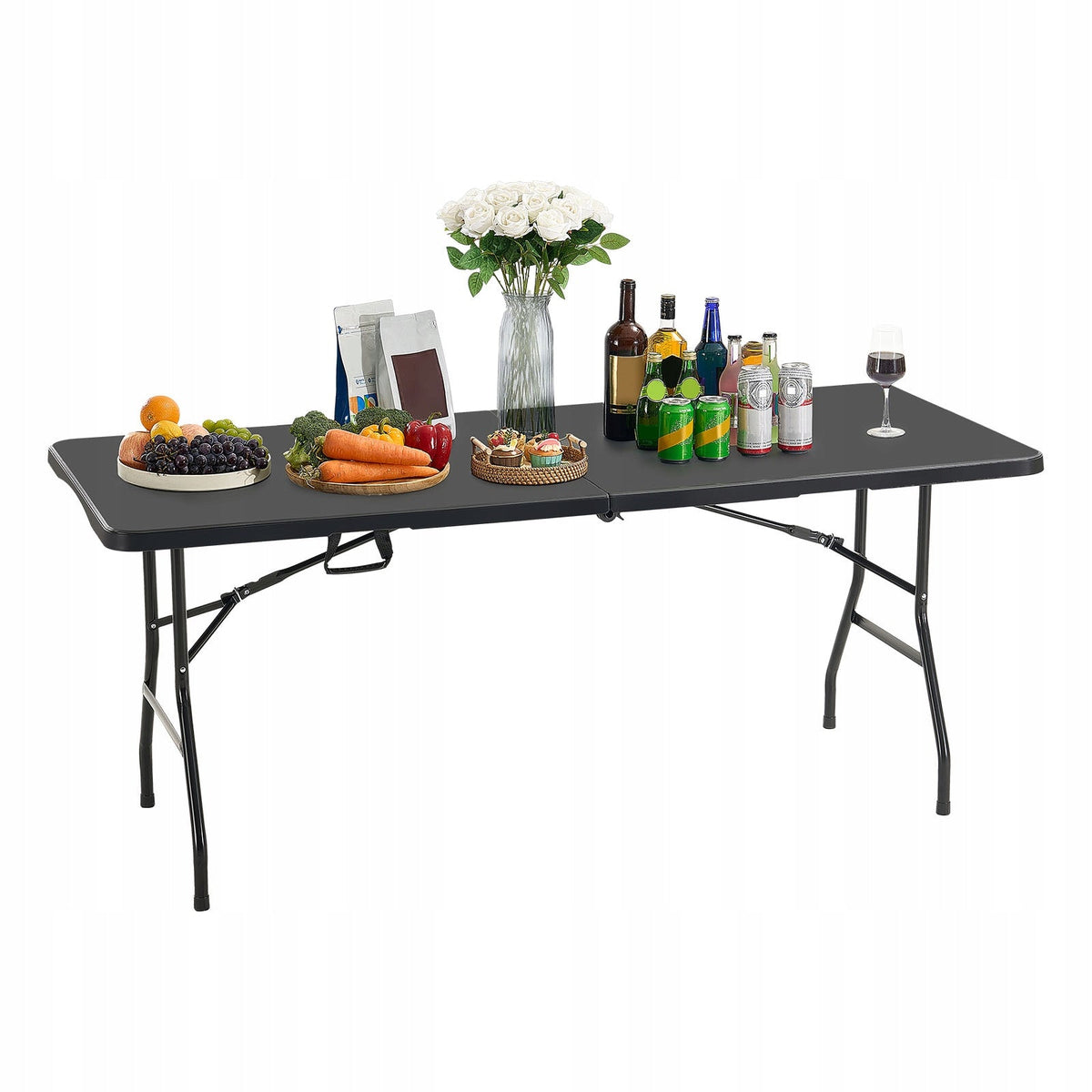 VEVOR FOLDING BUFFET TABLE 180 CM PORTABLE STURDY MULTIPURPOSE TABLE
