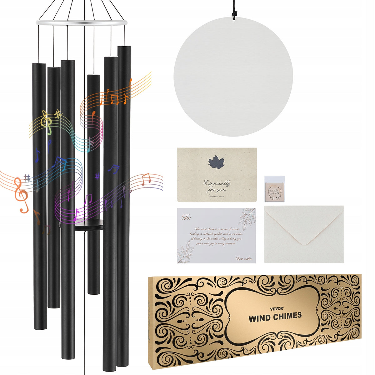 VEVOR WIND CHIME 1677 MM 6 TUBES ALUMINUM DEEP TONE PREMIUM