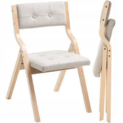 VEVOR FOLDING GARDEN CHAIR WITH CUSHION WOODEN FRAME SET OF 2