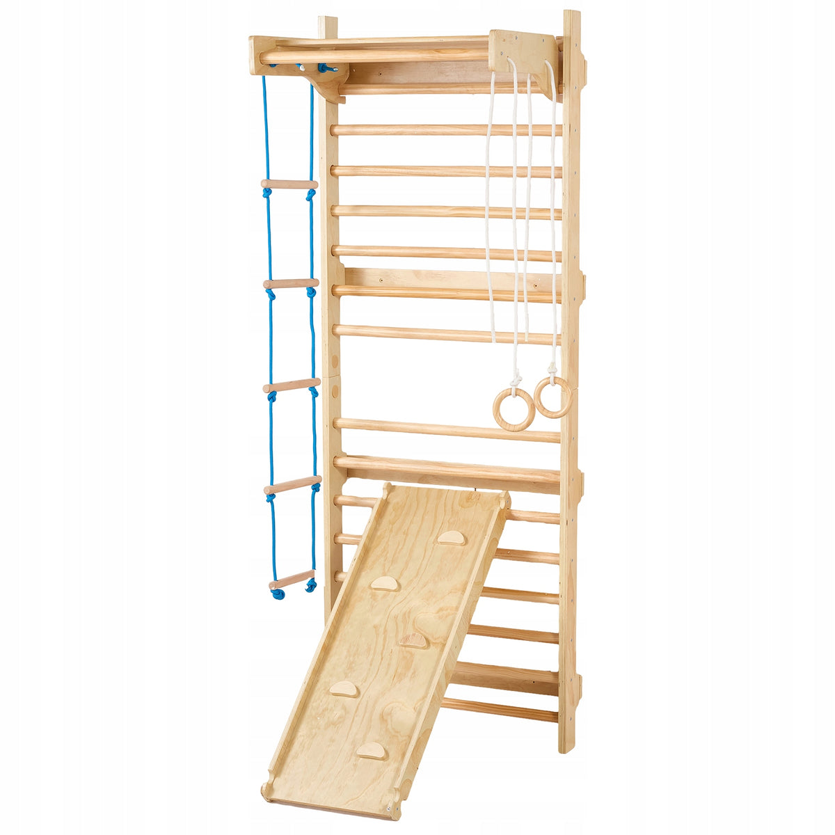 VEVOR WOODEN ROPE LADDER 15 STEPS FOR PLAYGROUND CLIMBING STURDY