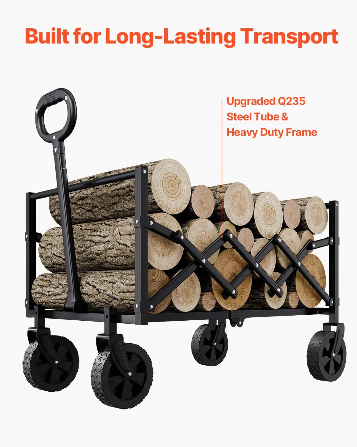 VEVOR FOLDING HAND CART 102 KG ALL-TERRAIN WHEELS STRONG BLACK