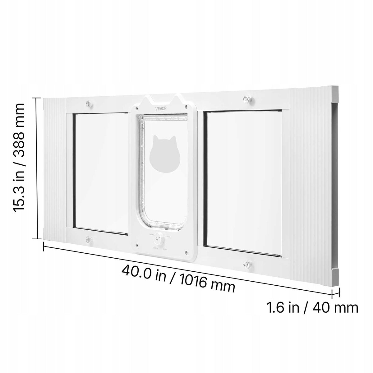 CAT FLAP VEVOR ADJUSTABLE 889-1016 MM ALUMINIUM STRONG WHITE