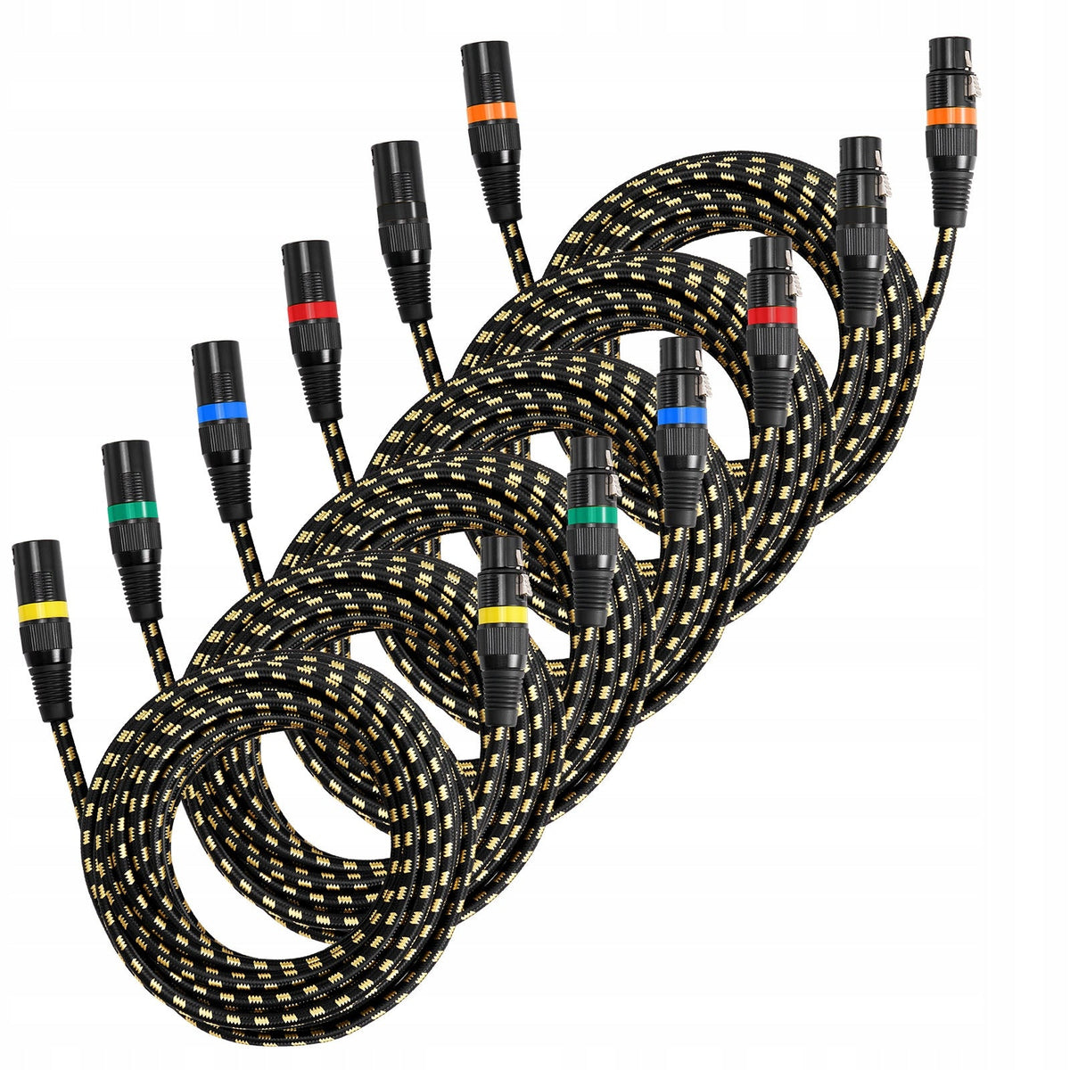 VEVOR XLR CABLE 7.62 M 6 PCS SHIELDED BALANCED MICROPHONE DMX