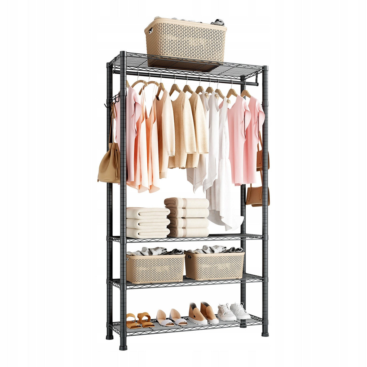 VEVOR CLOTHES RACK ADJUSTABLE CARBON STEEL 227 KG HEAVY-DUTY