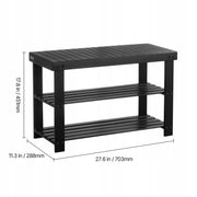 PROFESSIONAL VEVOR BAMBOO SHOE BENCH 2 TIERS 703X288X451 MM BLACK