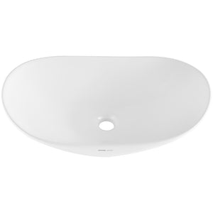 VEVOR OVAL COUNTERTOP SINK, CERAMIC, 592X361X158 MM, STRONG AND ELEGANT