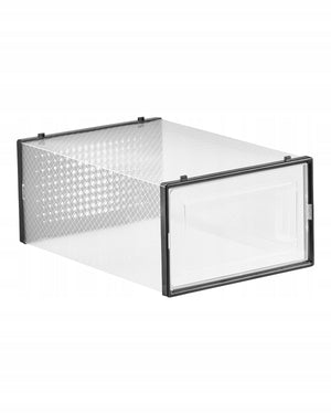 VEVOR SHOE STORAGE BOXES 12-PACK FOLDABLE BLACK FRAMES