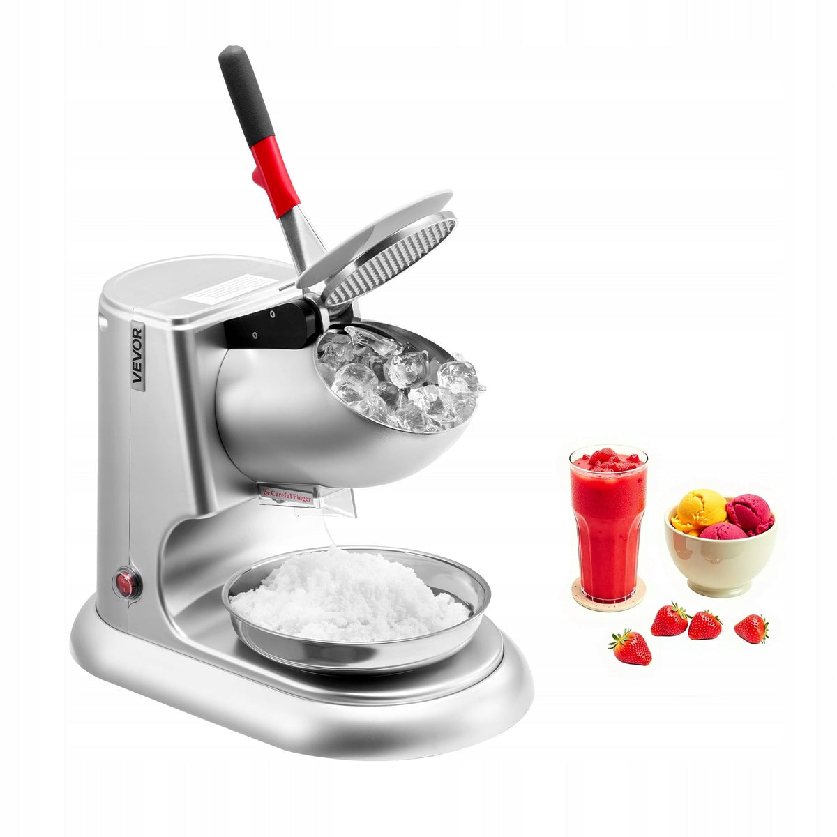 VEVOR COMMERCIAL ICE CRUSHER 100KG/H 300W STAINLESS STEEL POWERFUL