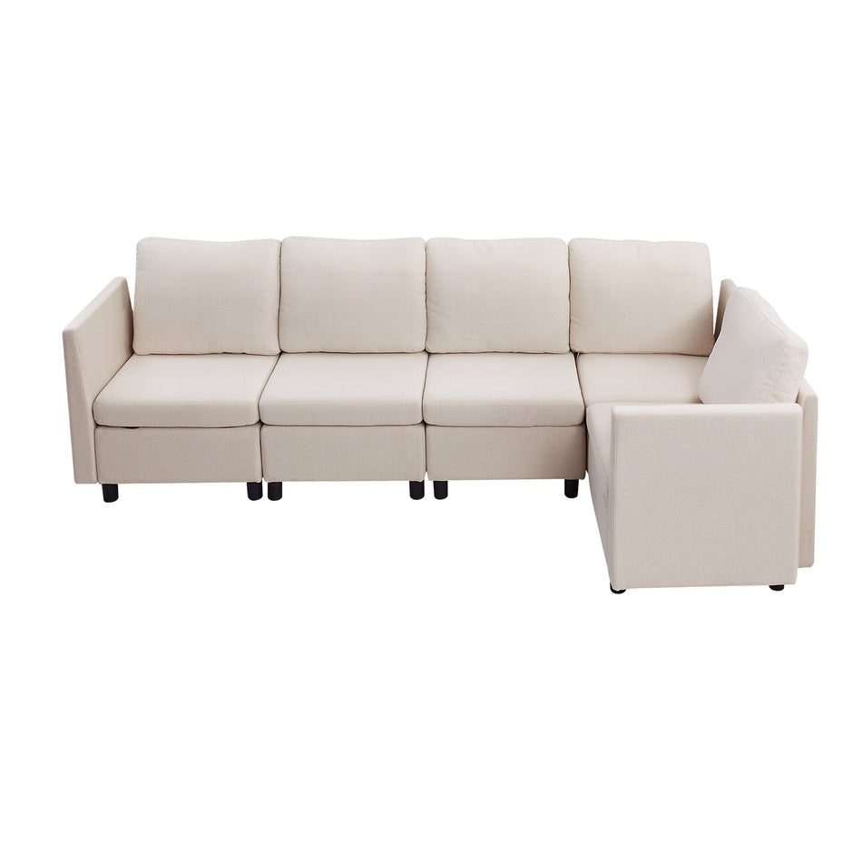 VEVOR MODULAR CORNER SOFA WITH HIDDEN STORAGE COTTON-LINEN FOAM
