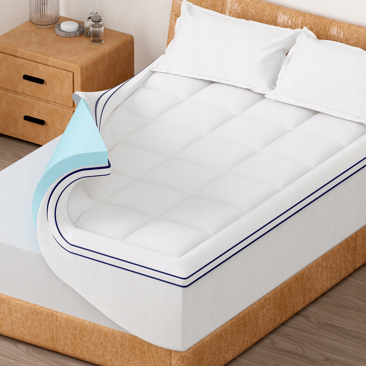 VEVOR MATTRESS PROTECTOR TOPPER GEL MEMORY FOAM 4 QUEEN PREMIUM