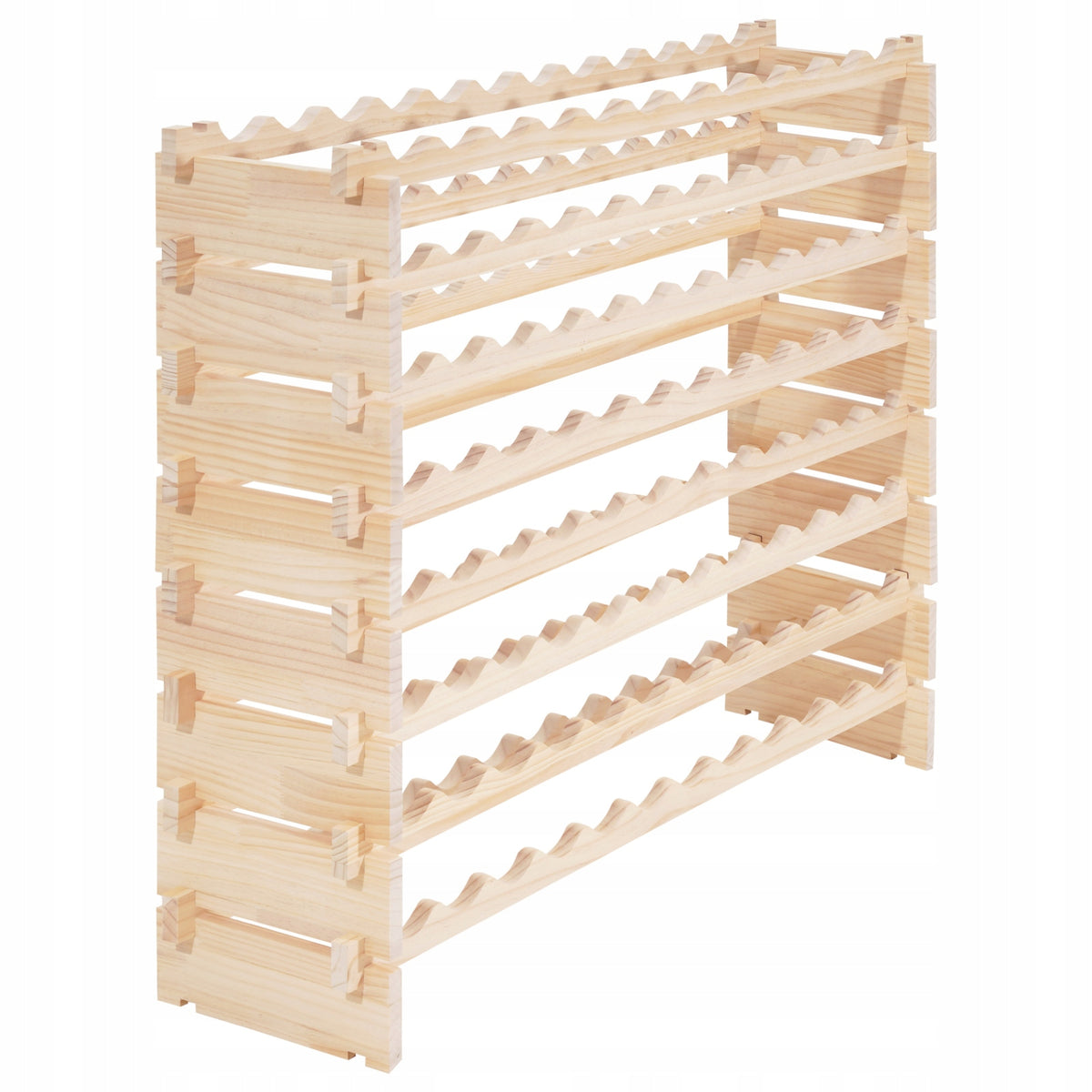 VEVOR 96-Bottle 8-Tier Modular Pine Wood Wine Rack