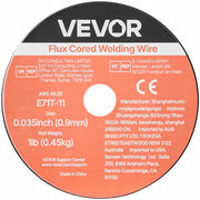 VEVOR FLUX CORED WIRE 0.9 MM E71T-11 FOR MIG WELDING 2 ROLLS GASLESS