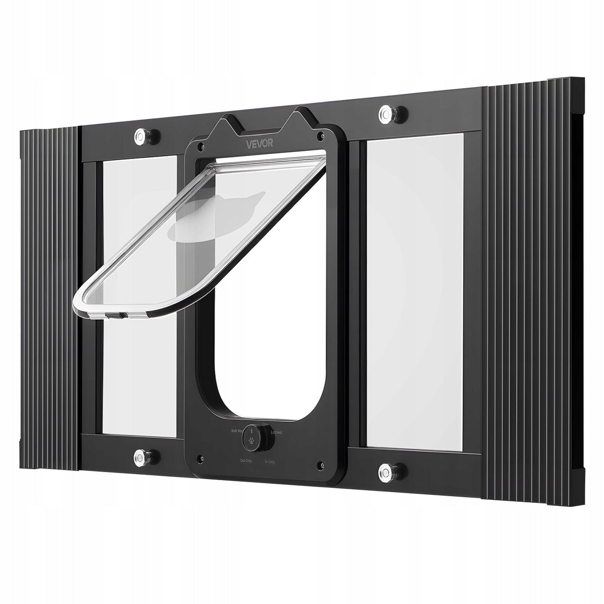 VEVOR CAT FLAP ADJUSTABLE 686-813 MM ALUMINUM BLACK STRONG