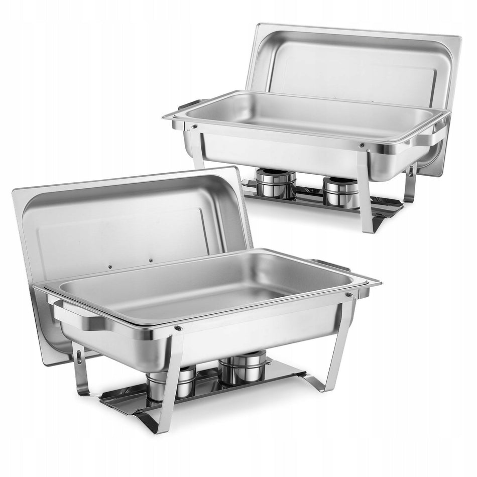 RECTANGULAR VEVOR CHAFING DISH SET 8.5 L 2 PCS STEEL