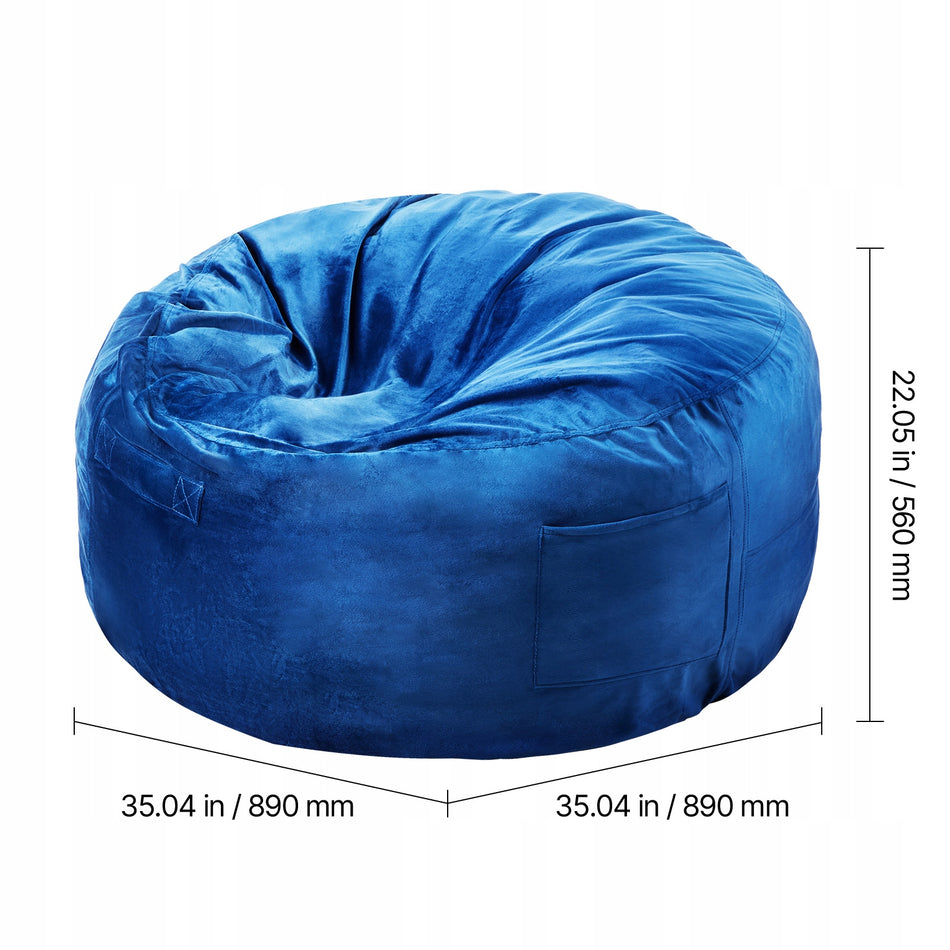 GAMING ARMCHAIR VEVOR BEAN BAG ROUND 89X89X56 CM BLUE PREMIUM
