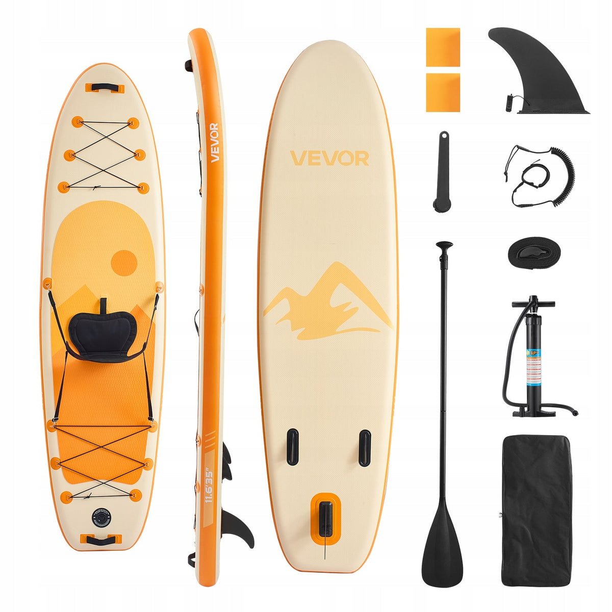 VEVOR INFLATABLE STAND-UP PADDLE BOARD 323X84X15CM WITH ACCESSORIES
