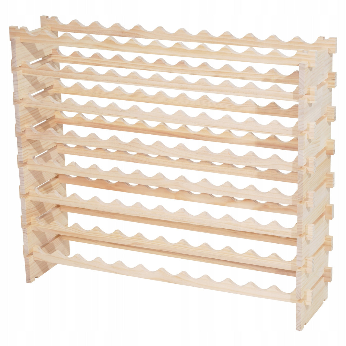 VEVOR 96-Bottle 8-Tier Modular Pine Wood Wine Rack