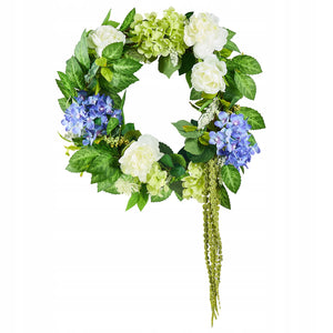 VEVOR ARTIFICIAL DECORATIVE WREATH 58 CM BLUE-WHITE-GREEN PREMIUM