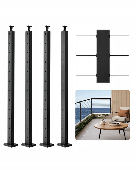 VEVOR Cable Railing Post Kit 4 Pieces 106.7X3X5CM Stainless Steel