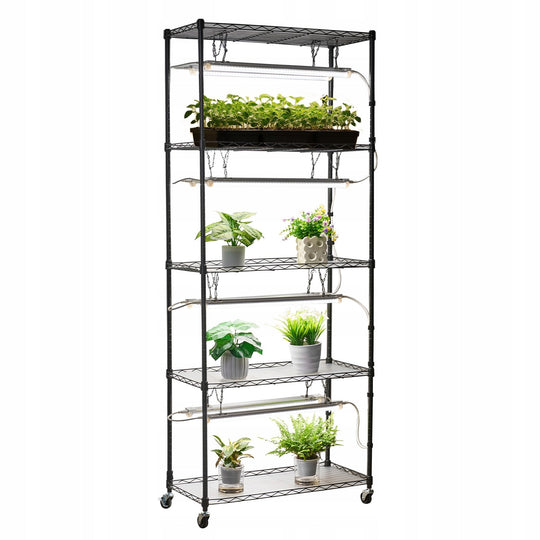 VEVOR STURDY 6-TIER PLANT STAND WITH 192W 180CM LED LIGHTS