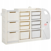 VEVOR 4-TIER ELEPHANT TOY STORAGE SHELF STURDY HDPE ORGANIZER BEIGE GREY