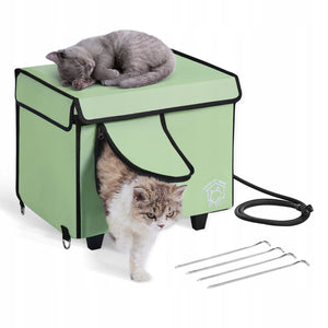VEVOR OUTDOOR HEATED CAT HOUSE WATERPROOF STURDY WITH CUSHION