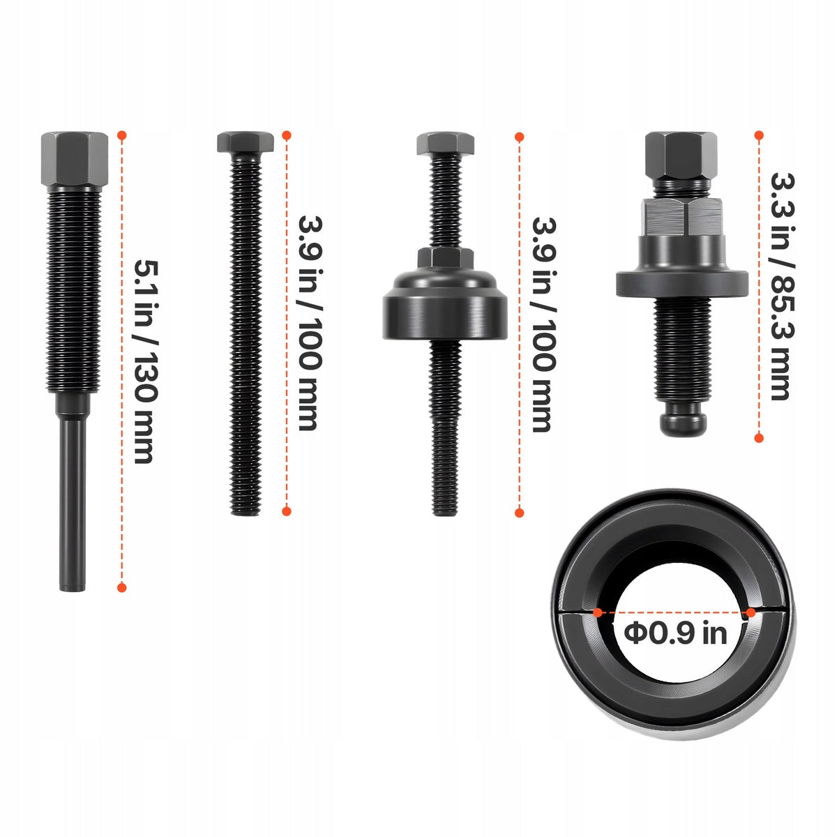 PROFESSIONAL TOOL KIT FOR REMOVING AND INSTALLING PUMP PULLEYS