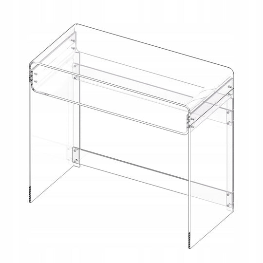 VEVOR ACRYLIC DESK TWO-TIER CLEAR TABLE WITH SHELF 40X85X75CM