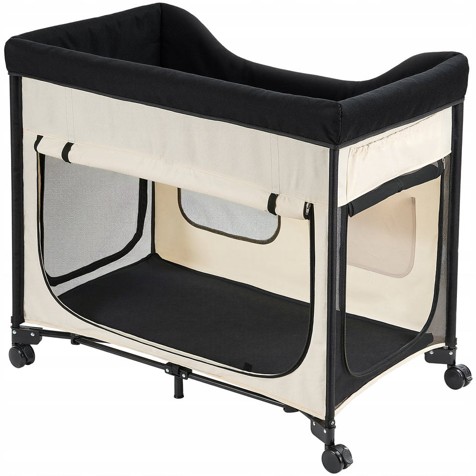 VEVOR ELEVATED DOG BED XL FOLDABLE WITH WHEELS AND CARRY BAG BEIGE