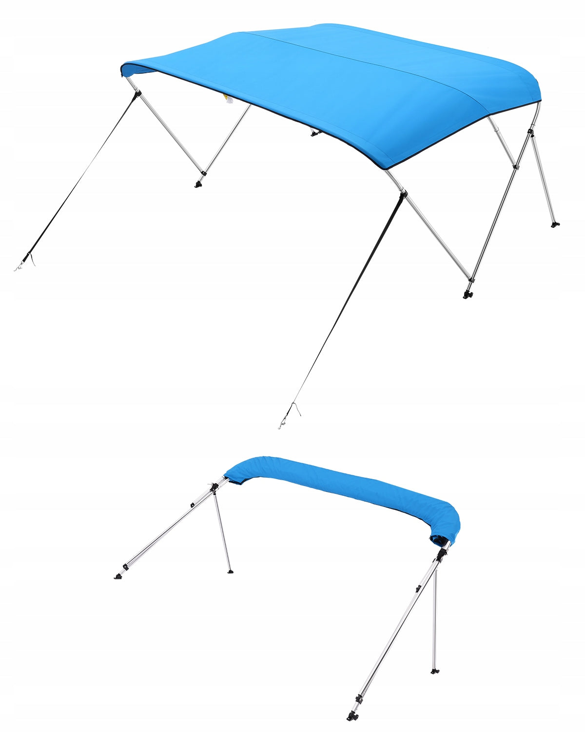 VEVOR BIMINI TOP BOAT COVER 3 ARCH 600D ALUMINUM WATERPROOF